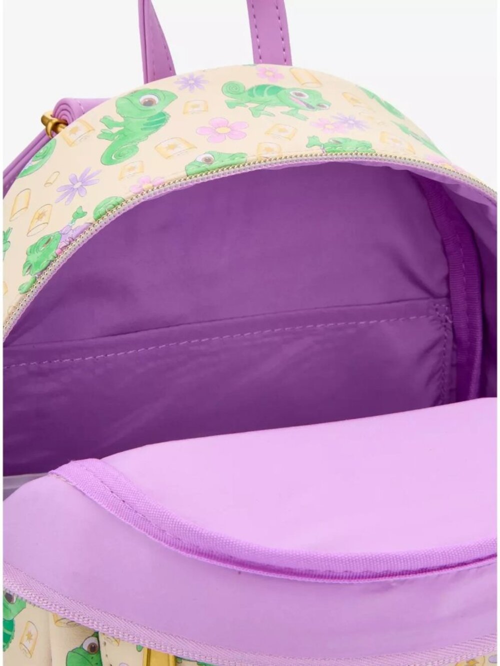 Loungefly Disney Tangled Pascal Purple Dress AOP Expressions Mini Backpack NEW - Picture 9 of 10